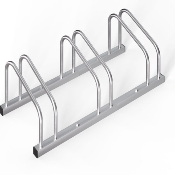 Stojalo za 3 kolesa BIKE, 84x32x27cm, srebrn