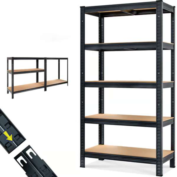 Regal za težke obremenitve HEAVY, maks. 875kg, 90x40x180cm, črn