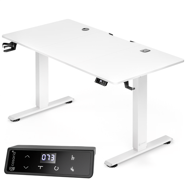 Višinsko nastavljiva pisarniška miza FLEXI, 140x60x72–117cm, bela