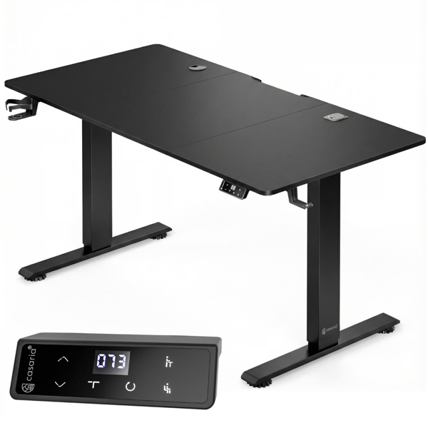 Višinsko nastavljiva pisarniška miza FLEXI, 160x75x72–117cm, črna