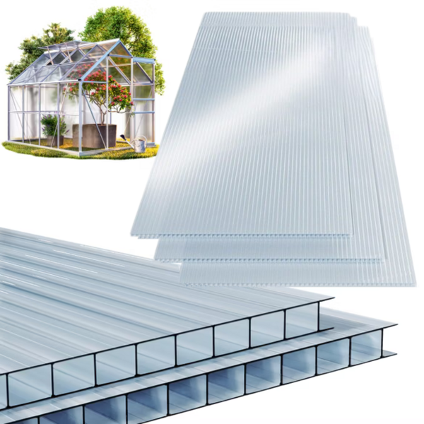 Kanalna polikarbonatna plošča MARK 4mm, 60,5x121x0,4cm, 14 kosov, prozorna