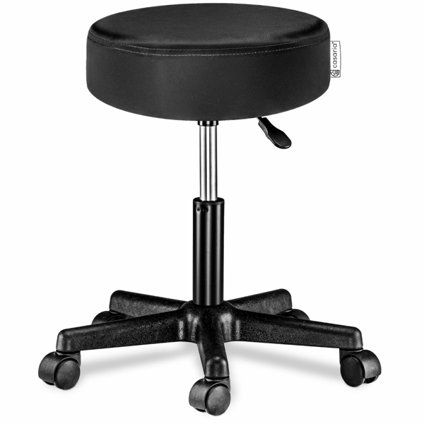 Taburetka na kolescih BONY, Ø35cm, črna