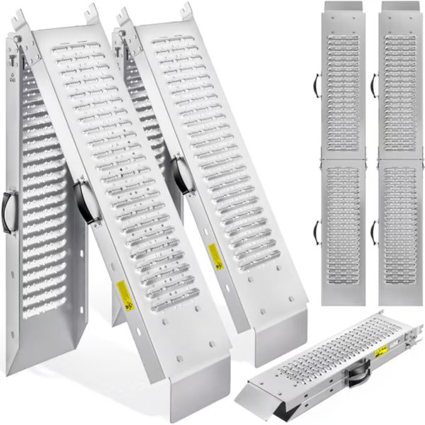 Zložljive dovozne rampe DRIVE, komplet 2 kosa, maks. 400kg, 160cm, srebrna