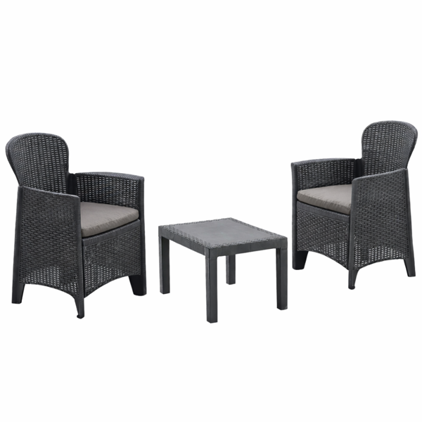 Vrtna garnitura AKITA, 3-delna, antracit