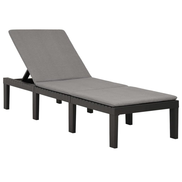 Vrtni ležalnik HAITI z blazino, 65×195×78cm, antracit