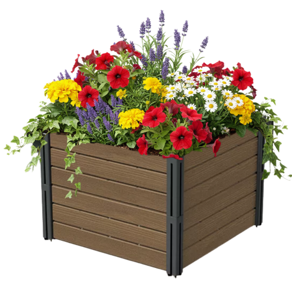 Visoka greda BASE PLANT, 61x61x46cm, naravna rjava