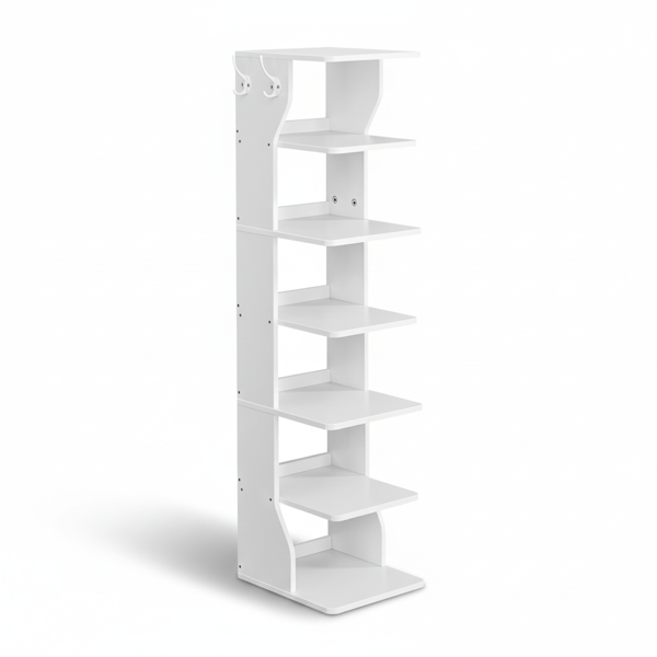 Stojalo za čevlje CINDY, 6 nivojev, 30x26,4x110,4 cm, belo
