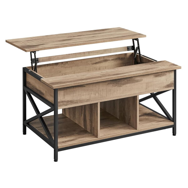 Po višini nastavljiva klubska mizica GASPAR, 60x100x(48–62)cm, camel rjava/črna