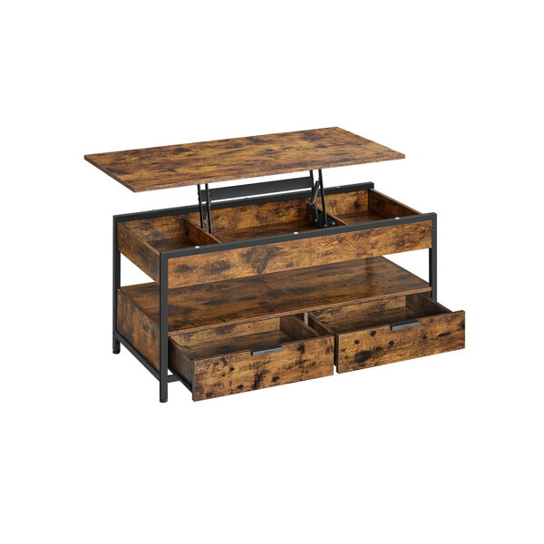 Po višini nastavljiva klubska mizica GASPAR, 50x100x(48–63)cm, rjava/črna
