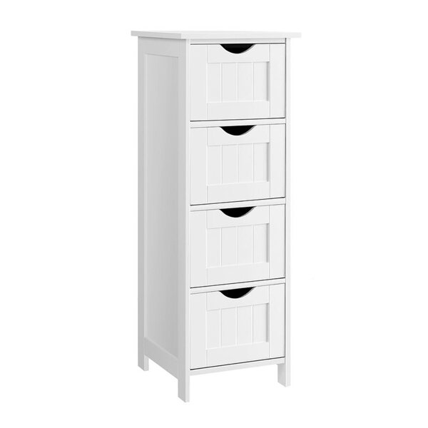 Kopalniška omarica s 4 predali PAULA, 30x30x82cm, bela
