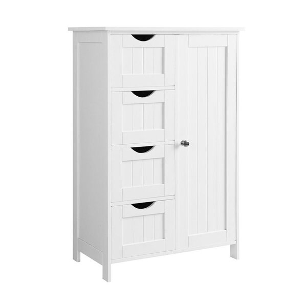 Kopalniška omarica s 4 predali in polico PAULA, 55x30x81cm, bela