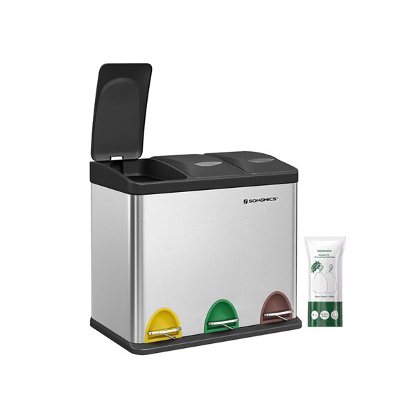 Koš za ločevanje odpadkov SORT 24l (3x8l), jeklen
