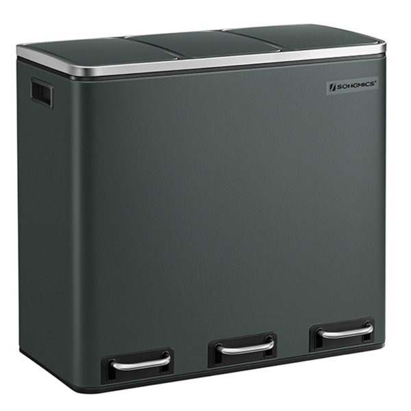 Koš za ločevanje odpadkov SORT 54 l (3×18 l), antracit/srebrna