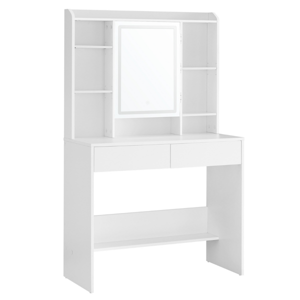 Toaletna mizica ANGELA z osvetlitvijo, 40x90x144,7cm, bela